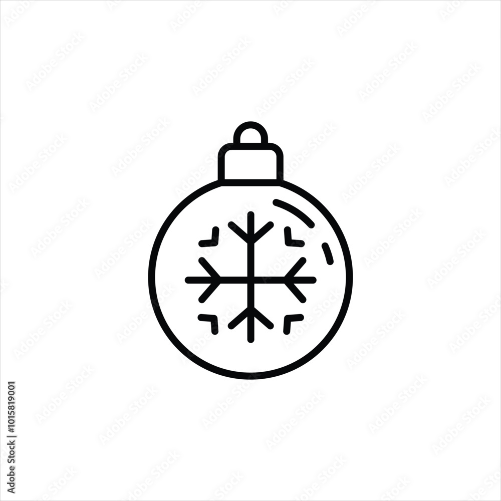 Christmas bauble with snowflake icon. Simple Christmas bauble with snowflake icon for social media, app, and web design. Vector illustration Christmas bauble with snowflake icon. Simple Christmas bauble with snowflake icon for social media, app, and web design. Vector illustration
