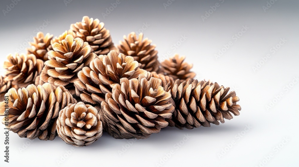 Closeup of Natural Pine Cones on a Neutral Background Closeup of Natural Pine Cones on a Neutral Background