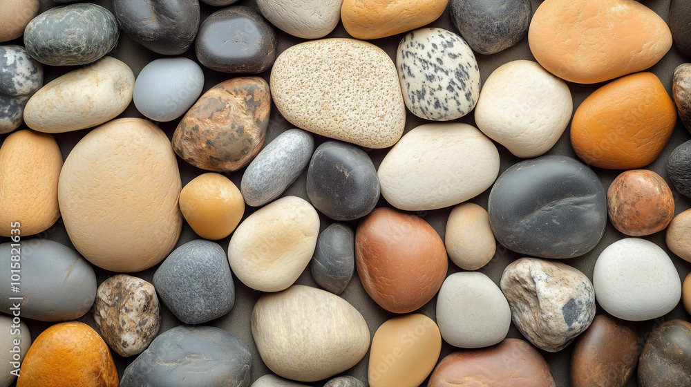 Natural Stone Background, Small River Pebbles
