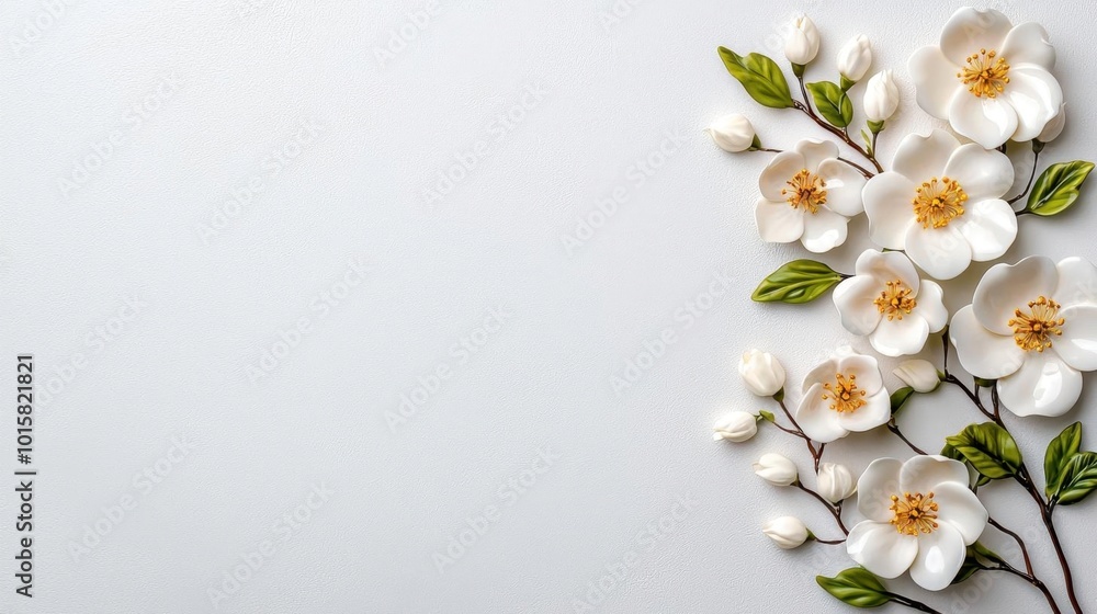 A photostock images of a decorative arrangement of white porcelain flowers in elegant vintage style on a clean white background High Quality A photostock images of a decorative arrangement of white porcelain flowers in elegant vintage style on a clean white background High Quality
