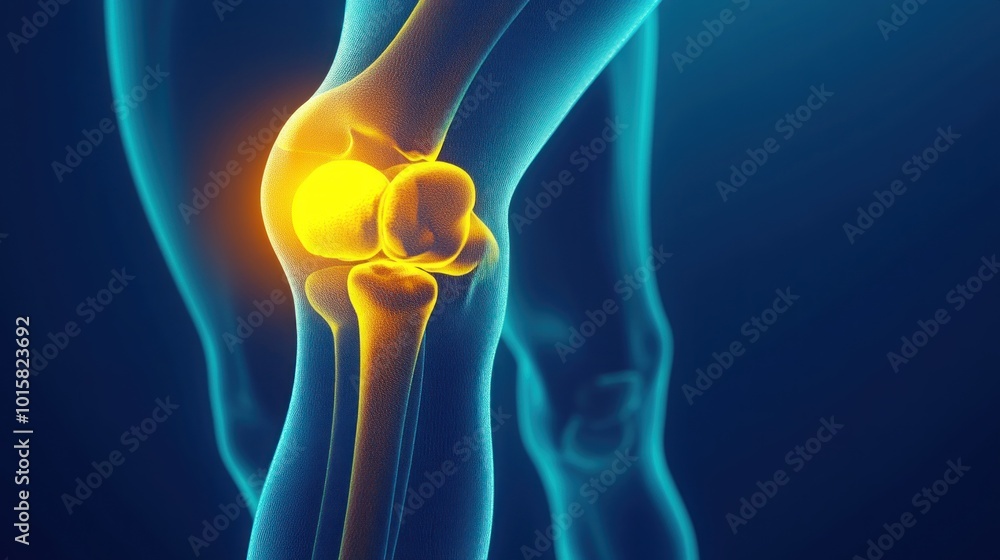 Detailed 3D Illustration of Human Knee Joint Detailed 3D Illustration of Human Knee Joint