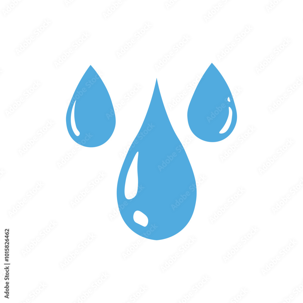 Water drop shape. Blue water drop icons set. Water or oil drop. Flat style Isolated on white background. Water drop shape. Blue water drop icons set. Water or oil drop. Flat style Isolated on white background.