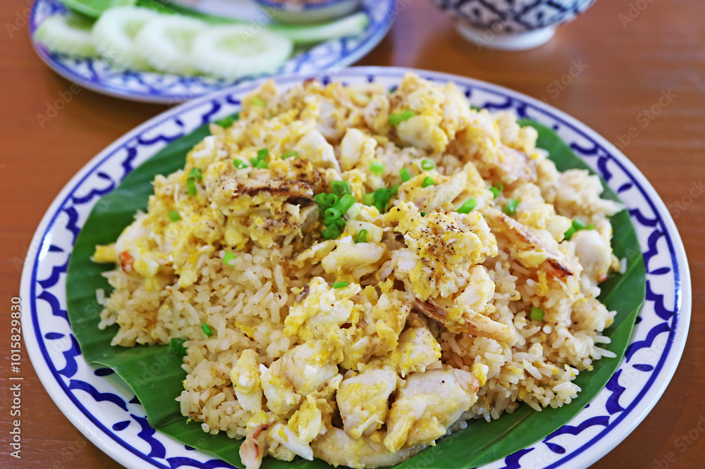 Delectable Thai Famous Dish of Crab Meat Fried Rice or Khao Pad Poo Delectable Thai Famous Dish of Crab Meat Fried Rice or Khao Pad Poo
