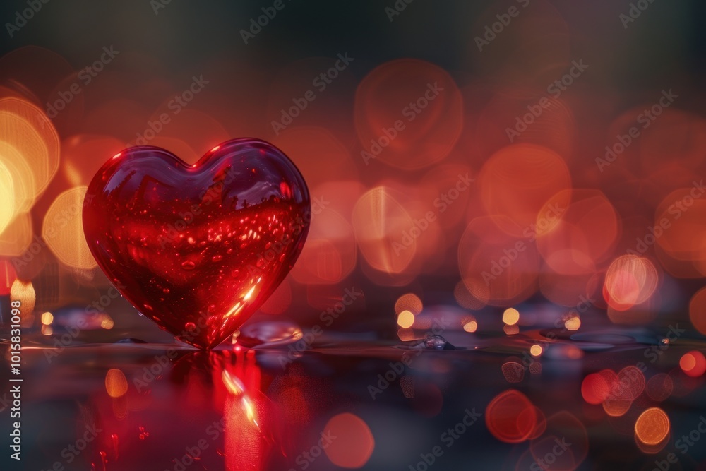 Romantic Red Heart Against Blurry Background Romantic Red Heart Against Blurry Background