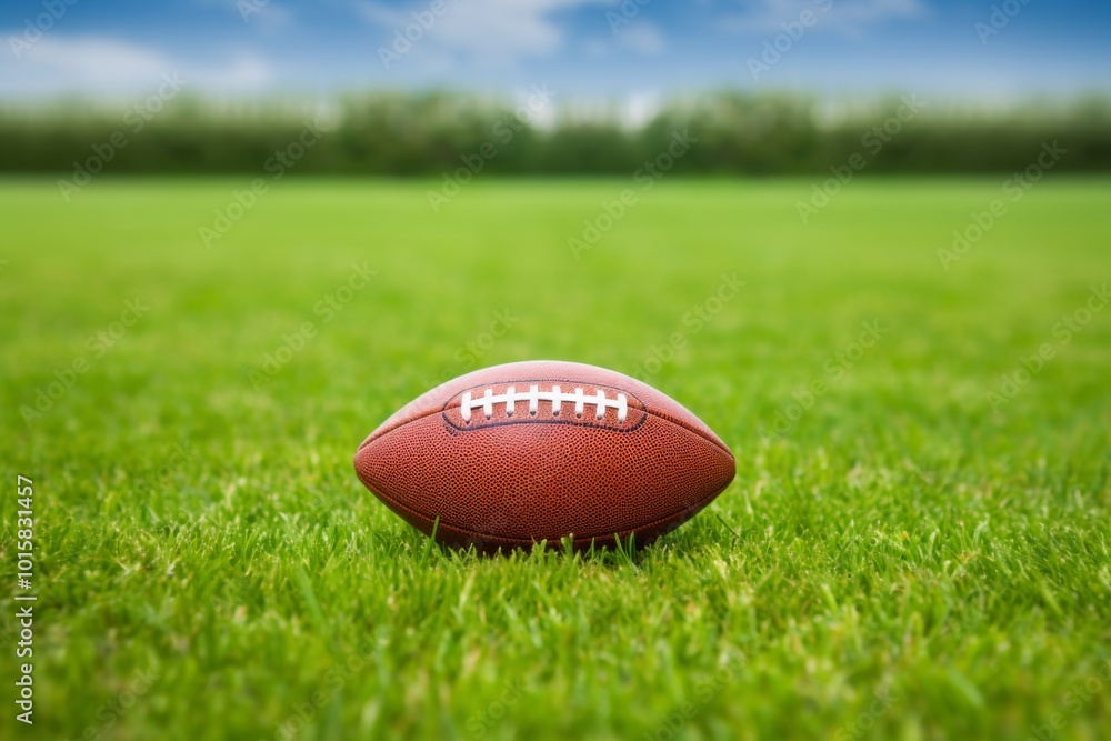 American football on the field with white lines and background, sports concept. Photorealistic landscape. American football on the field with white lines and background, sports concept. Photorealistic landscape.
