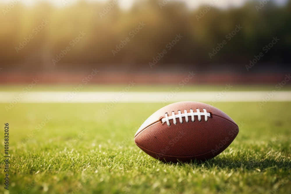 American football on the field with white lines and background, sports concept. Photorealistic landscape. American football on the field with white lines and background, sports concept. Photorealistic landscape.