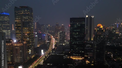 Wallpaper Mural Aerial view of towering skyscrapers in the city of Jakarta Torontodigital.ca