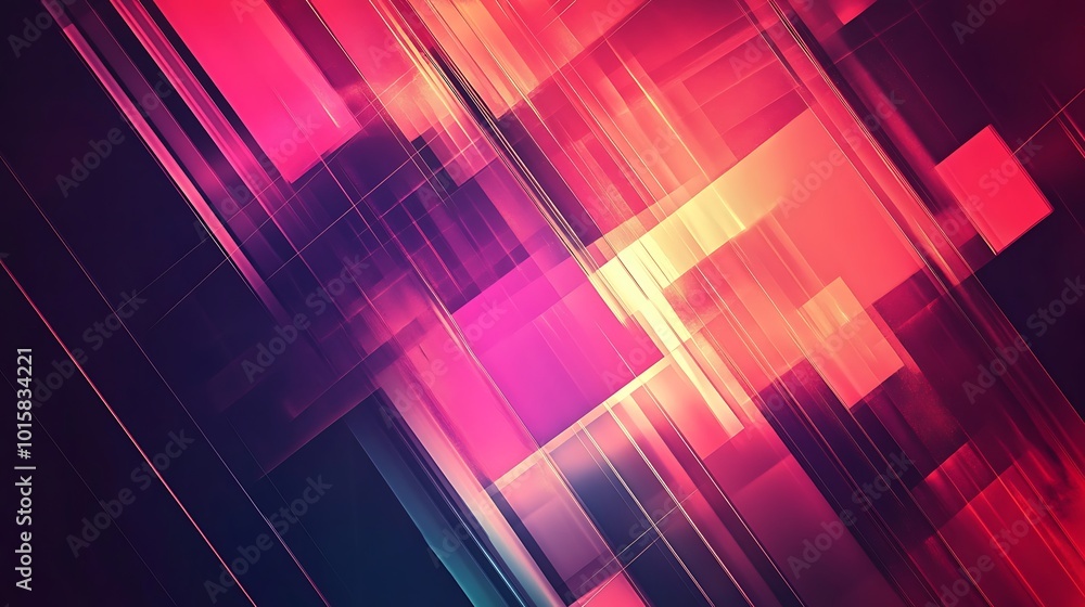 Abstract geometric background with overlapping red and pink rectangles and lines. Abstract geometric background with overlapping red and pink rectangles and lines.