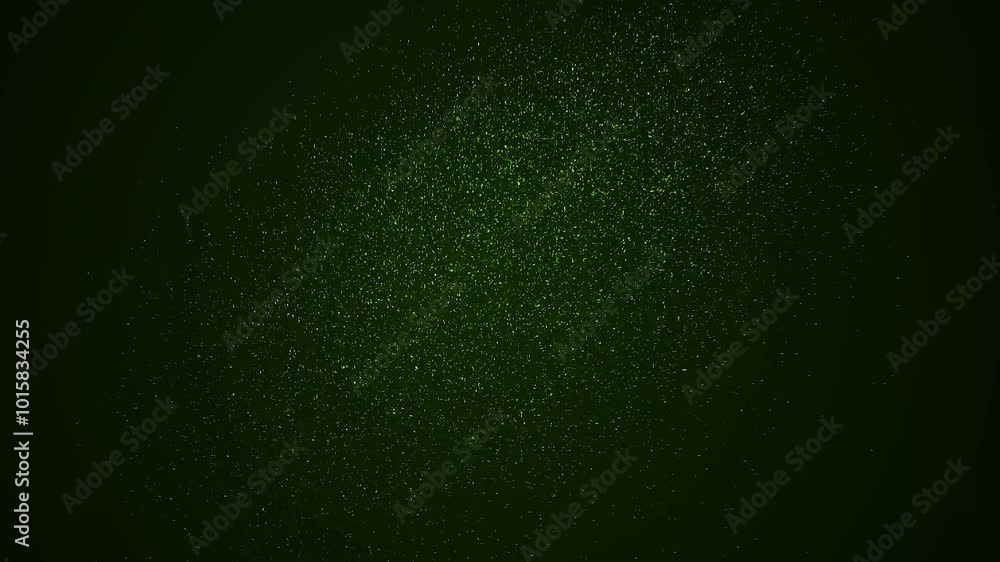 Particles Falling Down in One Direction on a Black Background in green Color Particles Falling Down in One Direction on a Black Background in green Color