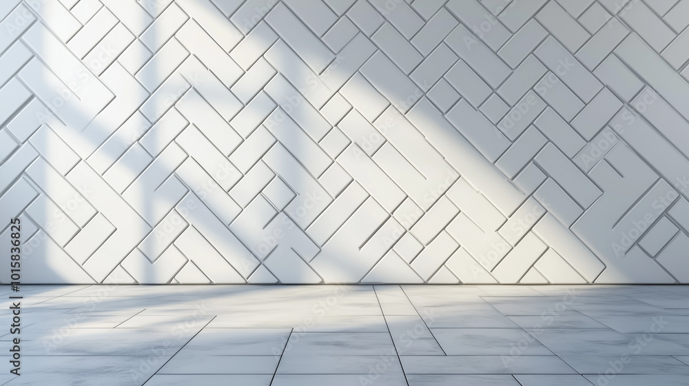 Polished, White Wall background with tiles. Semigloss, tile Wallpaper with Herringbone, 3D blocks. 3D Render
Polished, White Wall background with tiles. Semigloss, tile Wallpaper with Herringbone, 3D blocks. 3D Render