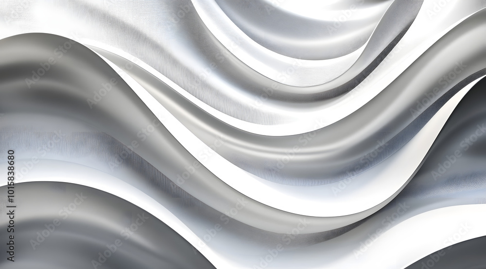 Obraz premium Abstract white and grey wavy lines creating seamless patterns.