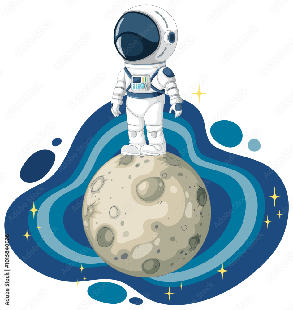 Fototapeta premium Kid Astronaut on the Moon