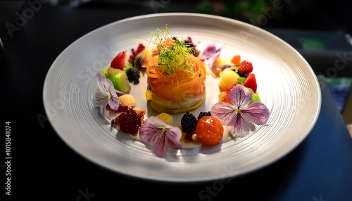 gourmet dishes served with artistic plating techniques