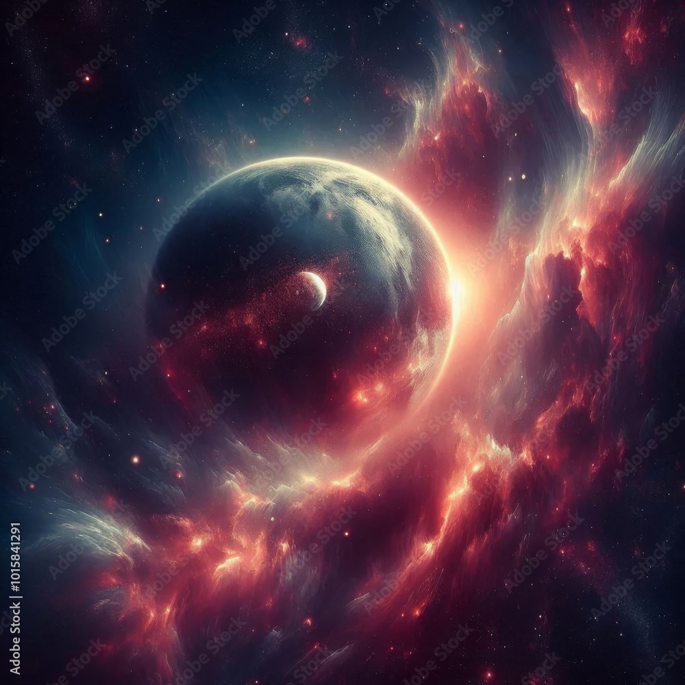 Long Exposure Photograph of Planets and Galaxy, Cosmic Art Background with Billions of Galaxies Long Exposure Photograph of Planets and Galaxy, Cosmic Art Background with Billions of Galaxies