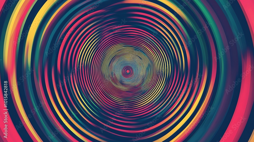 Abstract swirl of concentric rings in vibrant colors, creating a hypnotic and mesmerizing effect. Abstract swirl of concentric rings in vibrant colors, creating a hypnotic and mesmerizing effect.