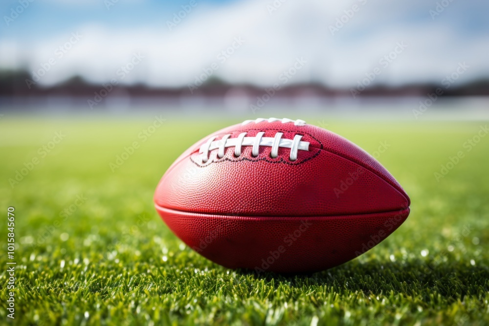 American football on the field with white lines and background, sports concept. Photorealistic landscape. American football on the field with white lines and background, sports concept. Photorealistic landscape.