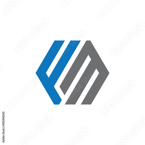 initial fm letter logo design vector template, letter mf fm logo design vector, fm logo for business, mf logo for monogram.