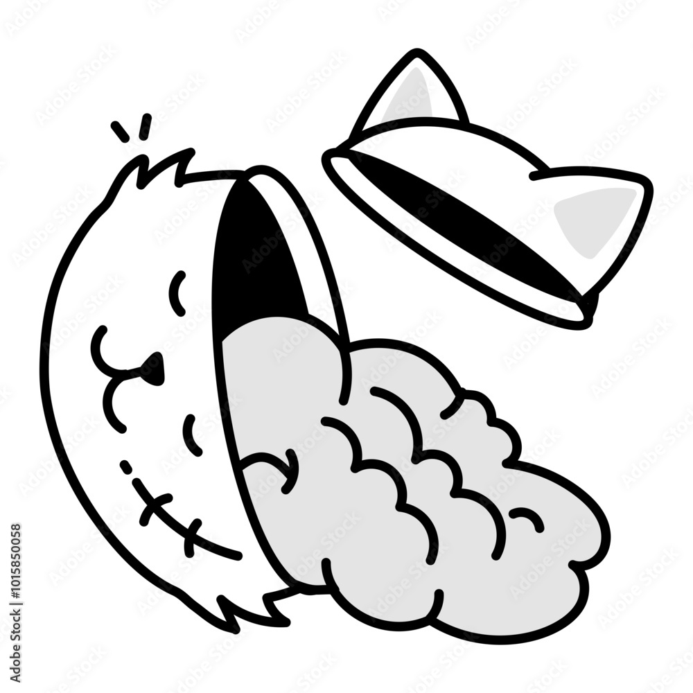 Cat brain icon in drawing style
Cat brain icon in drawing style