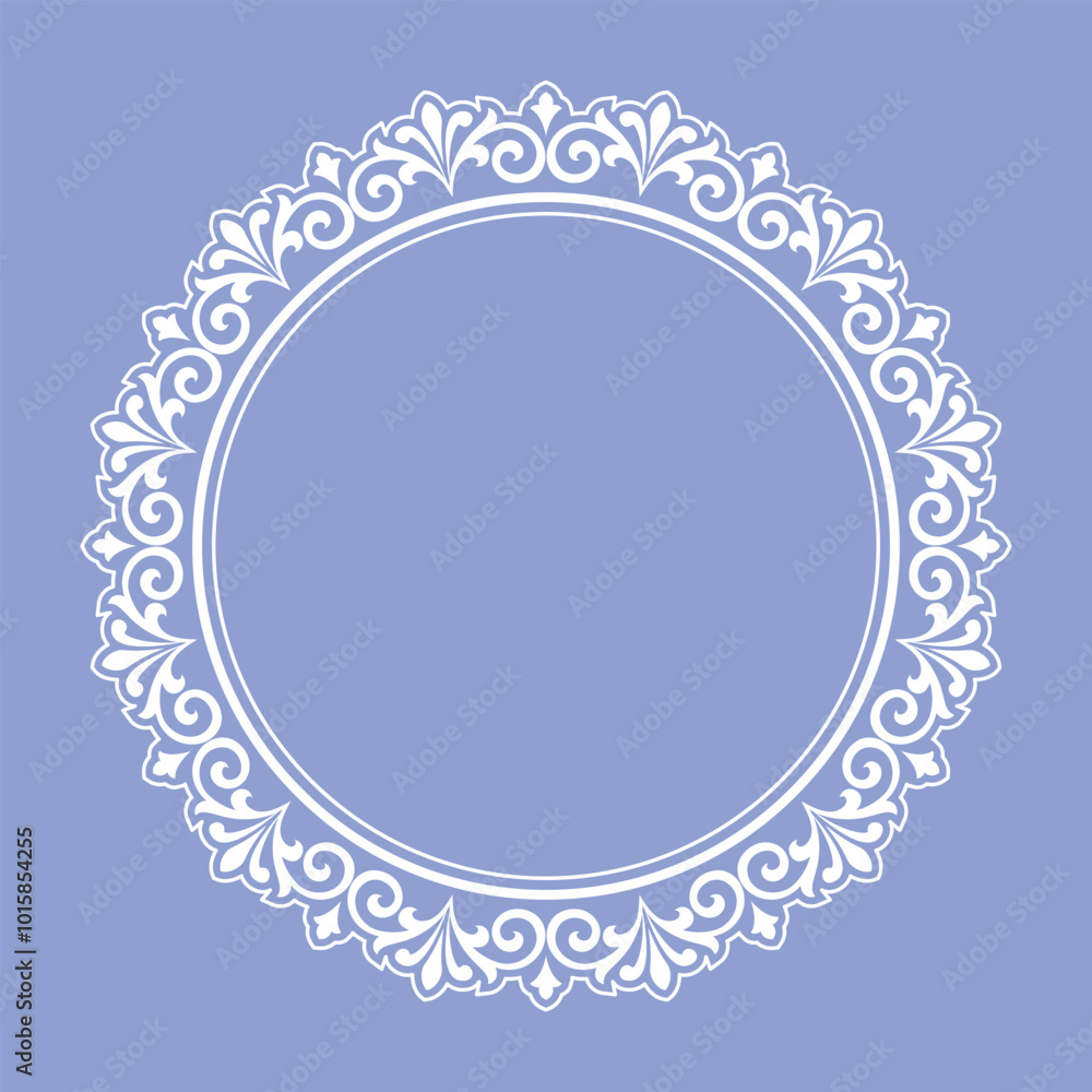 Decorative frame Elegant vector element for design in Eastern style, place for text. Floral blue and white border. Lace illustration for invitations and greeting cards Decorative frame Elegant vector element for design in Eastern style, place for text. Floral blue and white border. Lace illustration for invitations and greeting cards