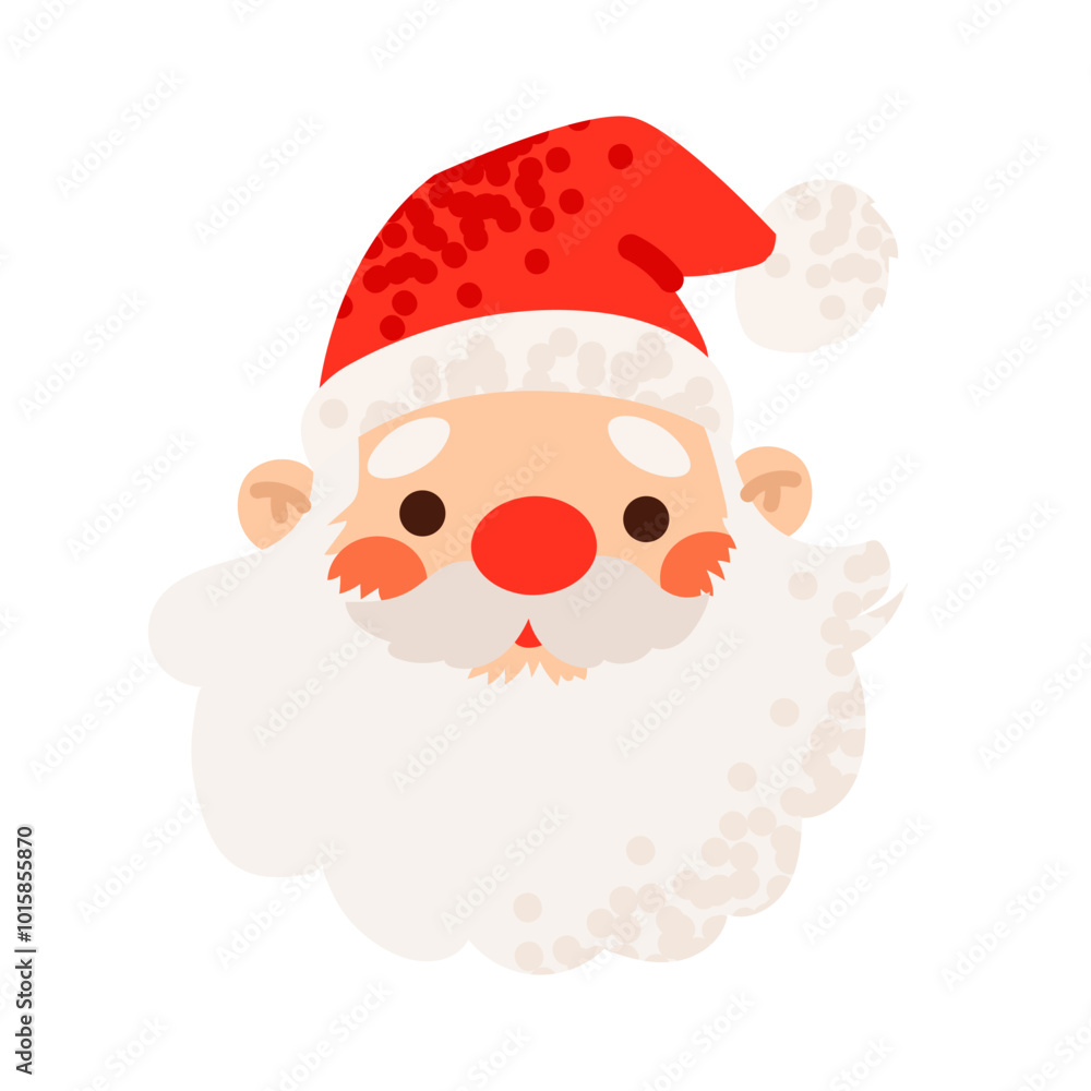Vector Illustration of Santa Claus Face in a Cute Minimalist Style for Christmas Decorations Vector Illustration of Santa Claus Face in a Cute Minimalist Style for Christmas Decorations