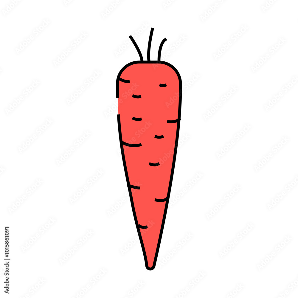ripe orange carrot line icon vector. ripe orange carrot sign. isolated symbol illustration ripe orange carrot line icon vector. ripe orange carrot sign. isolated symbol illustration