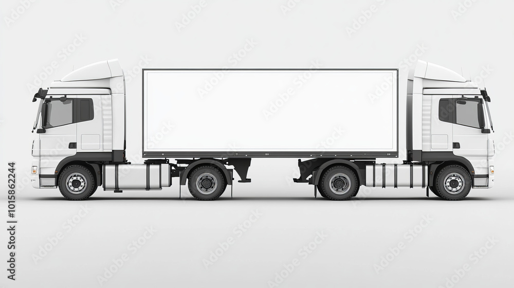 A realistic truck with a blank side, front and back. This image is perfect for showcasing your advertising designs. A realistic truck with a blank side, front and back. This image is perfect for showcasing your advertising designs.