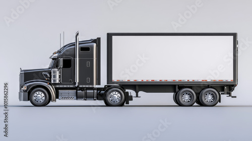 A realistic truck with a blank side, front and back. This image is perfect for showcasing your advertising designs.