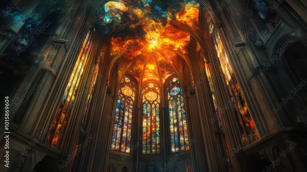 Fototapeta premium Stained Glass Cathedral