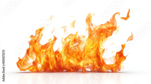 A realistic-looking fire flame, isolated against a clear background. This image is perfect for adding a touch of fire to any project.