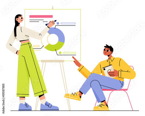 Business consultant presenting a chart