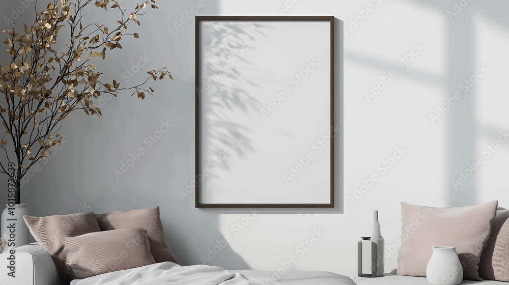blame frame for mockup, frame hanging on a wall, beautiful, white space ...