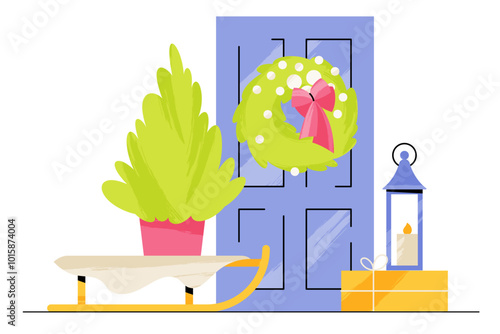 Christmas doorstep