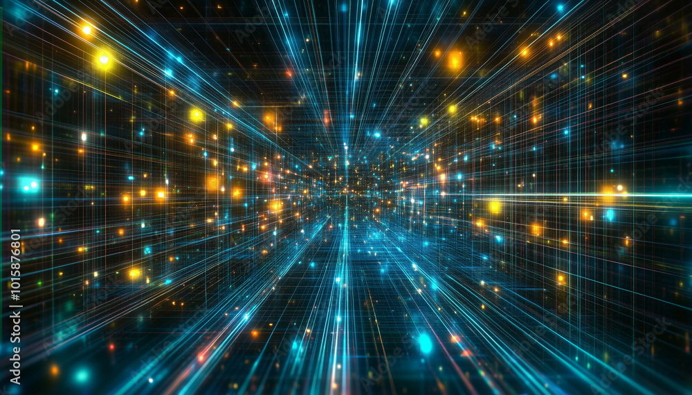 Graphic background of Futuristic data stream with glowing grid, abstract technology background, AI and big data concept Graphic background of Futuristic data stream with glowing grid, abstract technology background, AI and big data concept