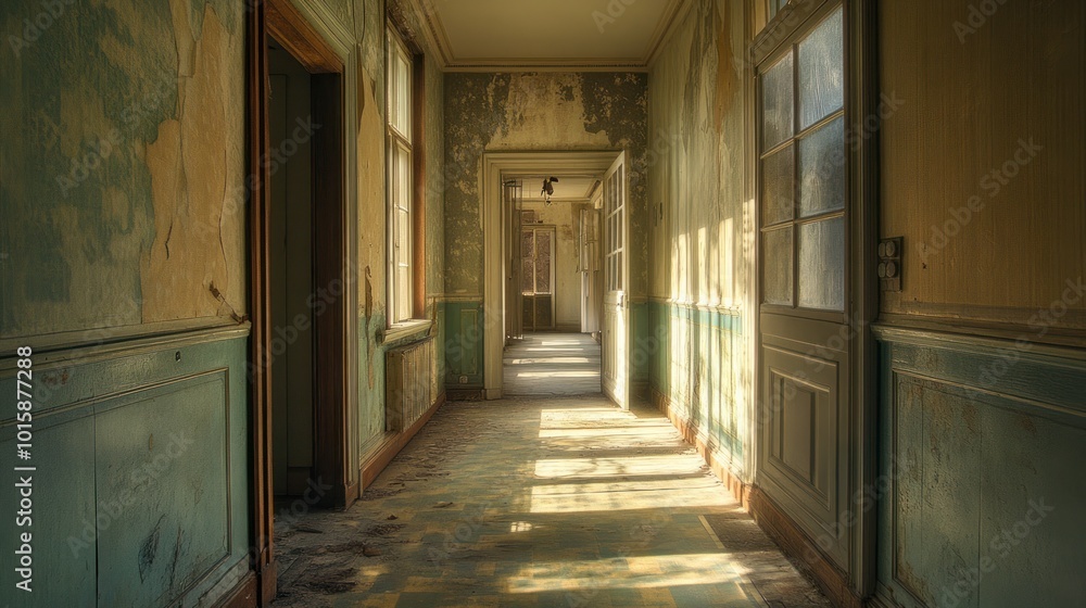 Abandoned Hallway of a Forgotten Mansion Abandoned Hallway of a Forgotten Mansion