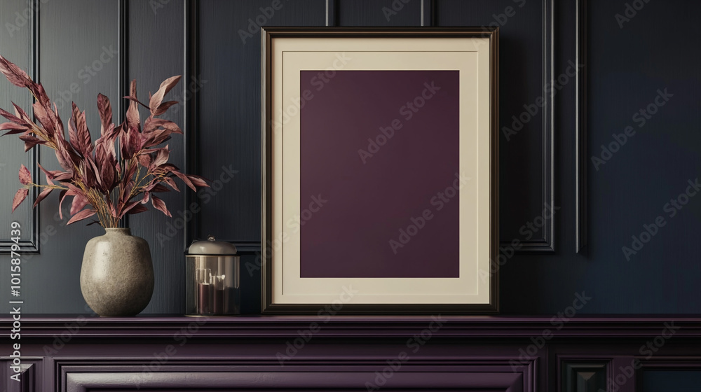 Empty frame mockup, cup of coffee and plant in a vase, Mock up frame with minimal decor close up in home interior background 3d render. Empty frame mockup, cup of coffee and plant in a vase, Mock up frame with minimal decor close up in home interior background 3d render.