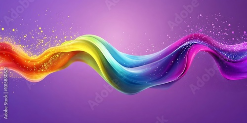 Abstract wavy background with modern gradient colors. on purple backdrop
