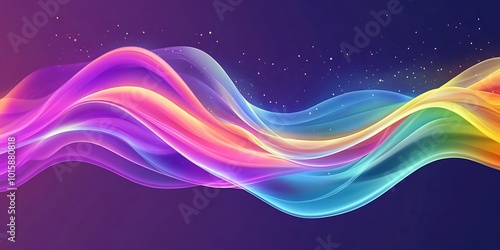 Abstract wavy background with modern gradient colors. on purple backdrop