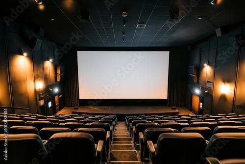 blank theater cinema screen mock up by generative ai