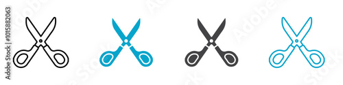 scissors icon Thin line vector design