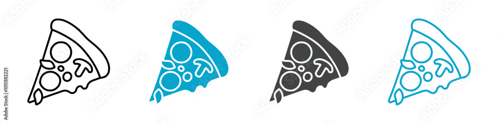 Obraz premium pizza icon Thin line vector design