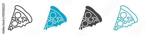 pizza icon Thin line vector design