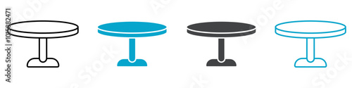 round table icon Thin line vector design