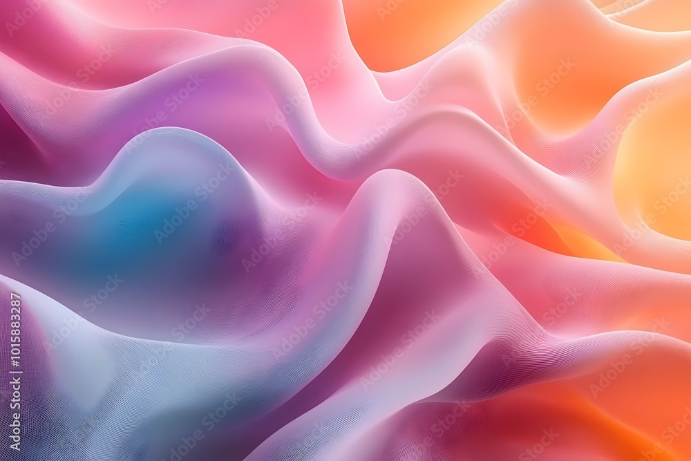Obraz premium Mesmerizing Waves of Colorful Abstract Flow: Fluid Gradients in Vibrant Hues, Inspired by Organic Movement and Soft Textures, Invoking a Dreamlike, Serene Atmosphere.