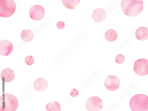 桜色の水玉のフレーム