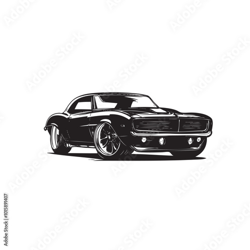 Sport car front view black icon. Modern linear icon with car, vehicle icon front view. Auto sport, fast automobile symbol. Car icon front view. Simple vector illustration