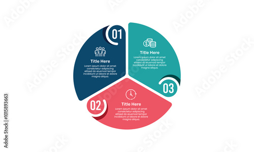3 Process infographic cycle. Business presentation template design. System, Diagram, strategies and plans. Vector illustration.