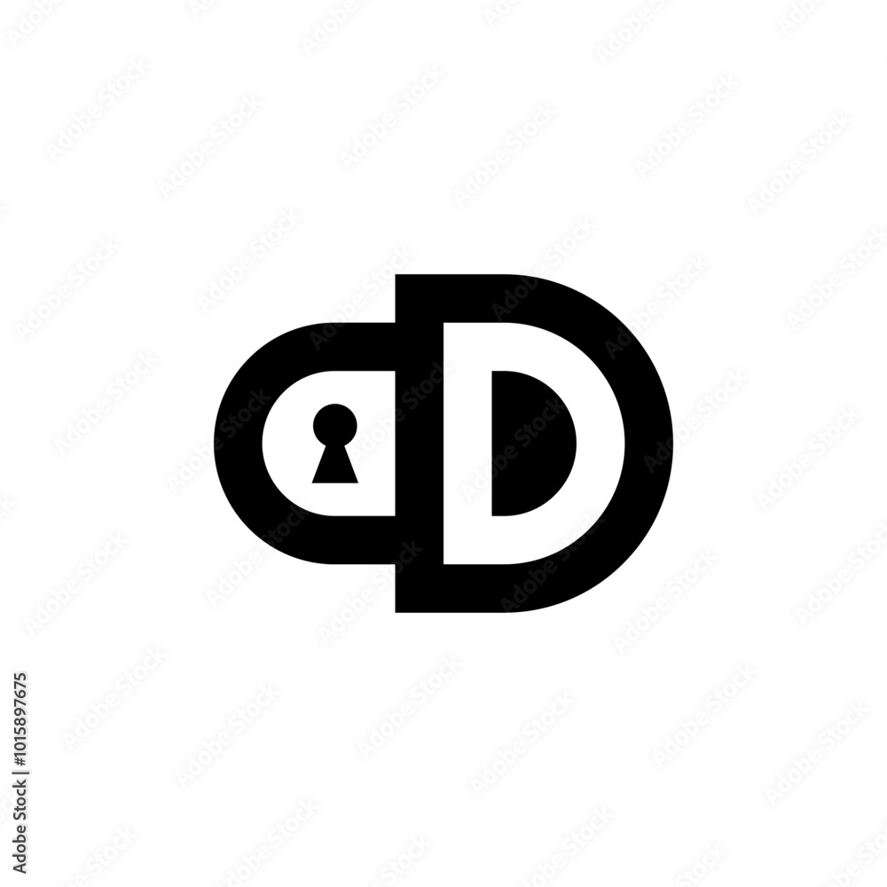 initial letter CD key hole property real estate logo initial letter CD key hole property real estate logo