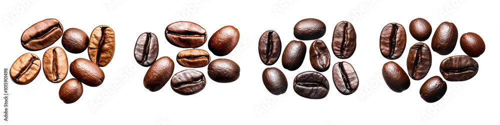 custom made wallpaper toronto digitalA collection of assorted coffee beans on a black background, showcasing different roast levels and colors. transparent background