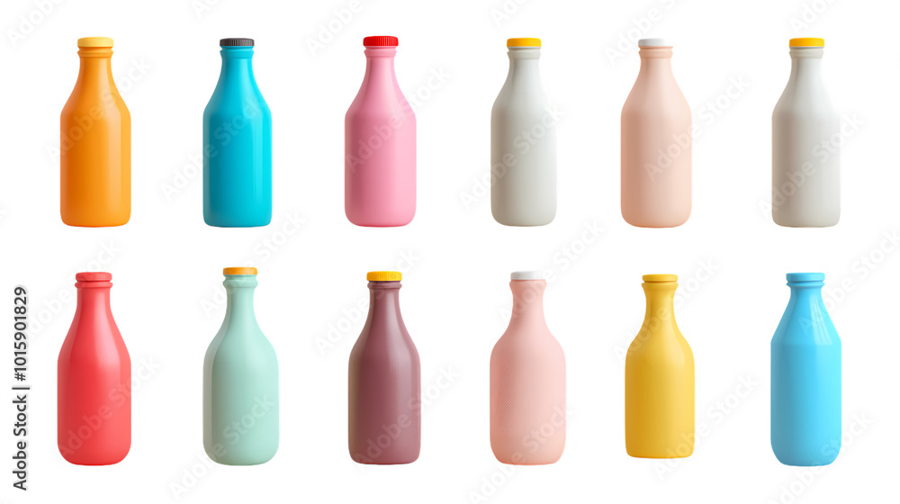 Collection of set 3d Bottle icon isolated on transparent background. PNG file, cut out Collection of set 3d Bottle icon isolated on transparent background. PNG file, cut out