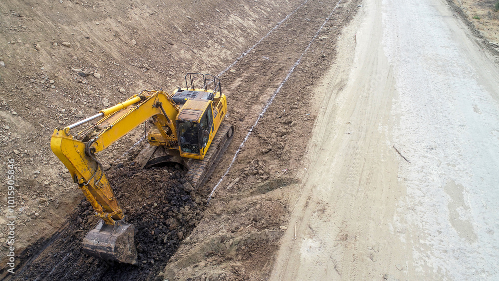 excavator at work excavator at work